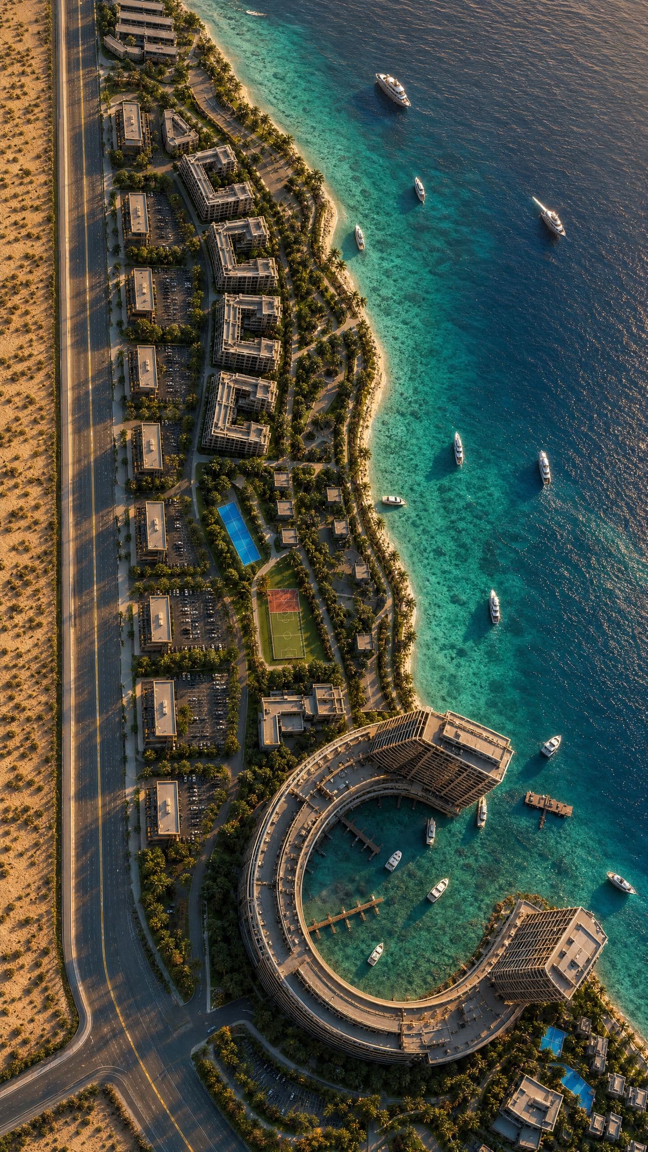 Masterplan of the Zan Waterfront destination in Jazan — the waterfront, marina and integrated assets