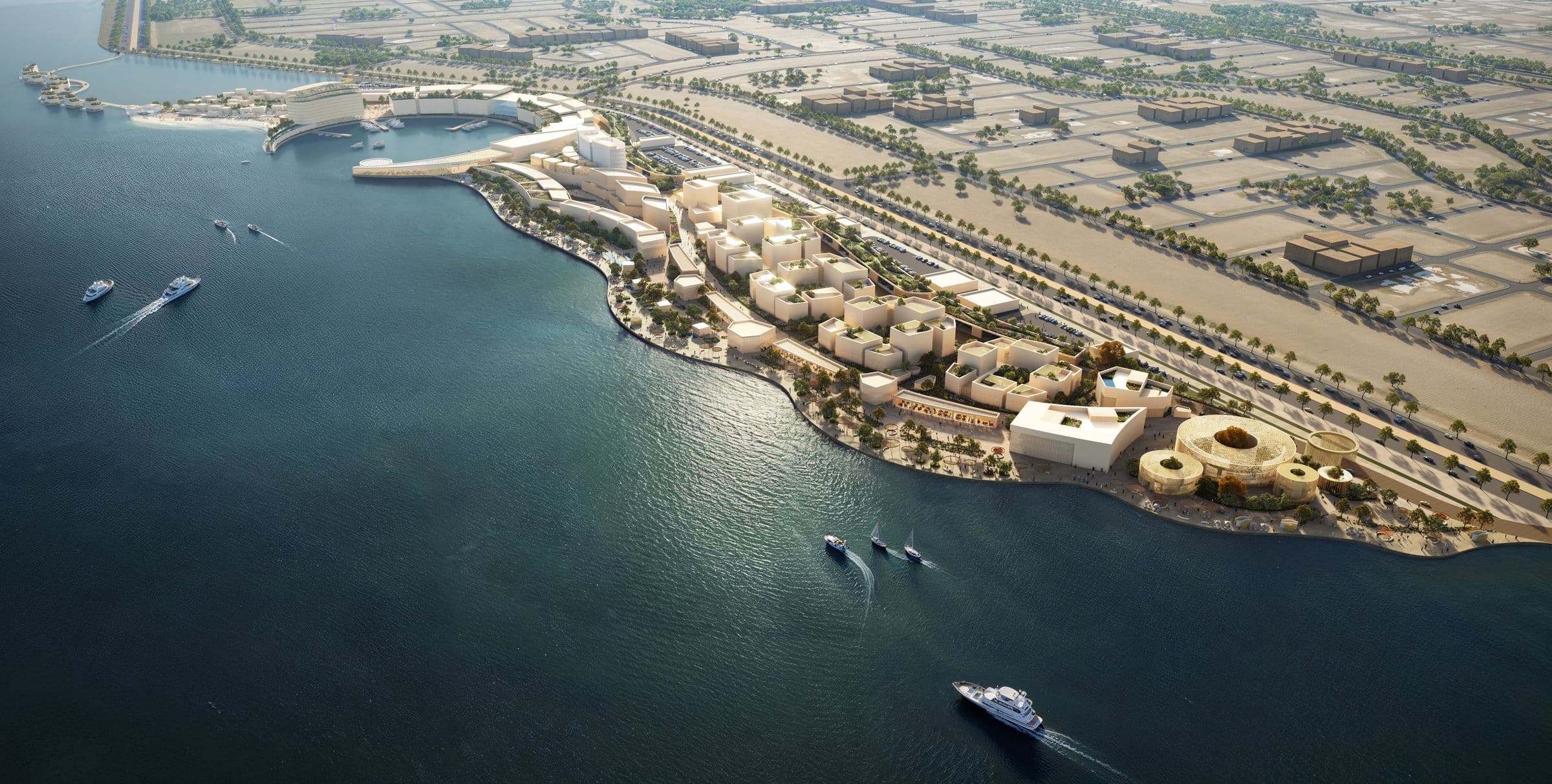 Aerial view of Zan Waterfront in Jazan